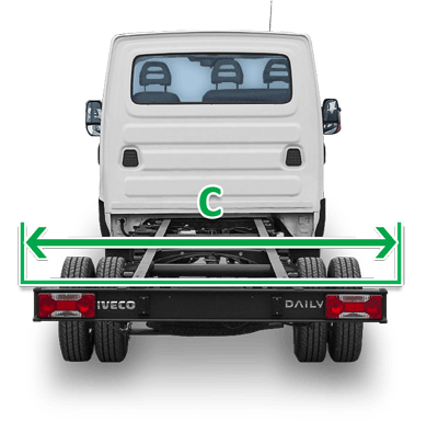 Возможная ширина кузова для шасси с кабиной IVECO Daily